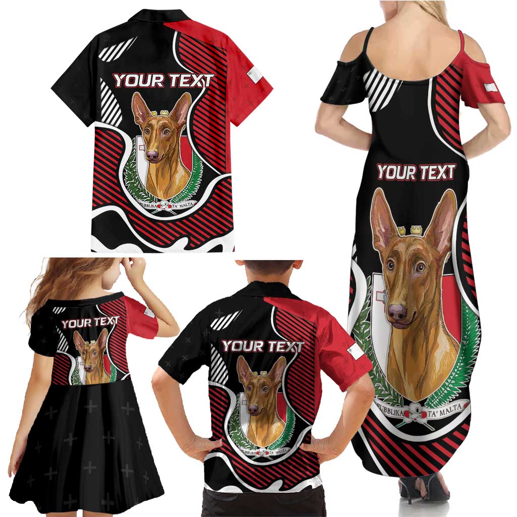 Personalized Malta Family Matching Summer Maxi Dress and Hawaiian Shirt Pharaoh Hound In Coat Of Arms - Wonder Print Shop