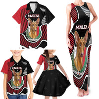 Personalized Malta Family Matching Tank Maxi Dress and Hawaiian Shirt Pharaoh Hound In Coat Of Arms - Wonder Print Shop