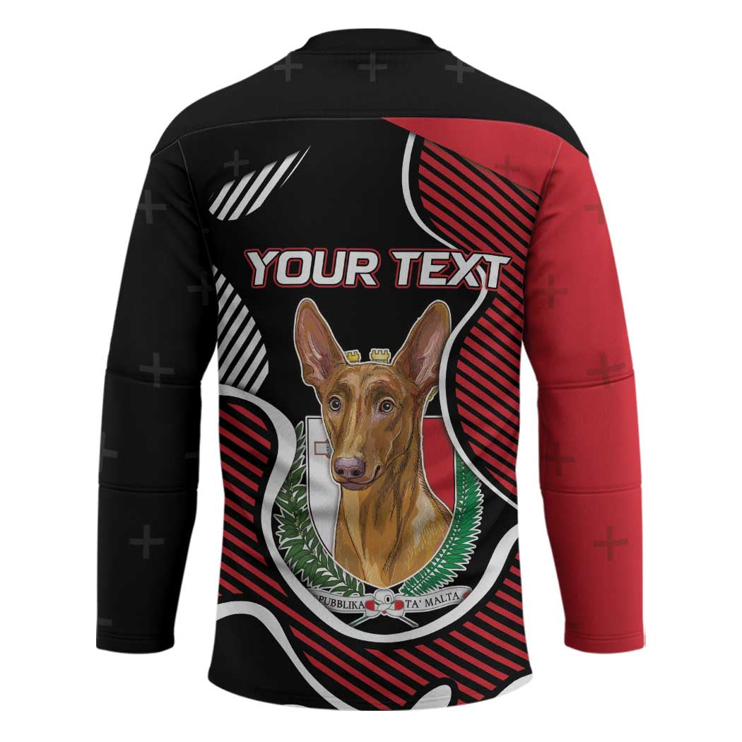 Personalized Malta Hockey Jersey Pharaoh Hound In Coat Of Arms - Wonder Print Shop