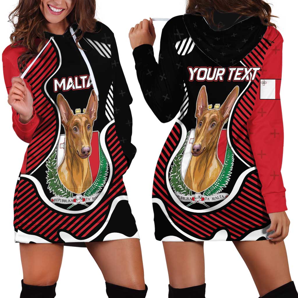 Personalized Malta Hoodie Dress Pharaoh Hound In Coat Of Arms - Wonder Print Shop