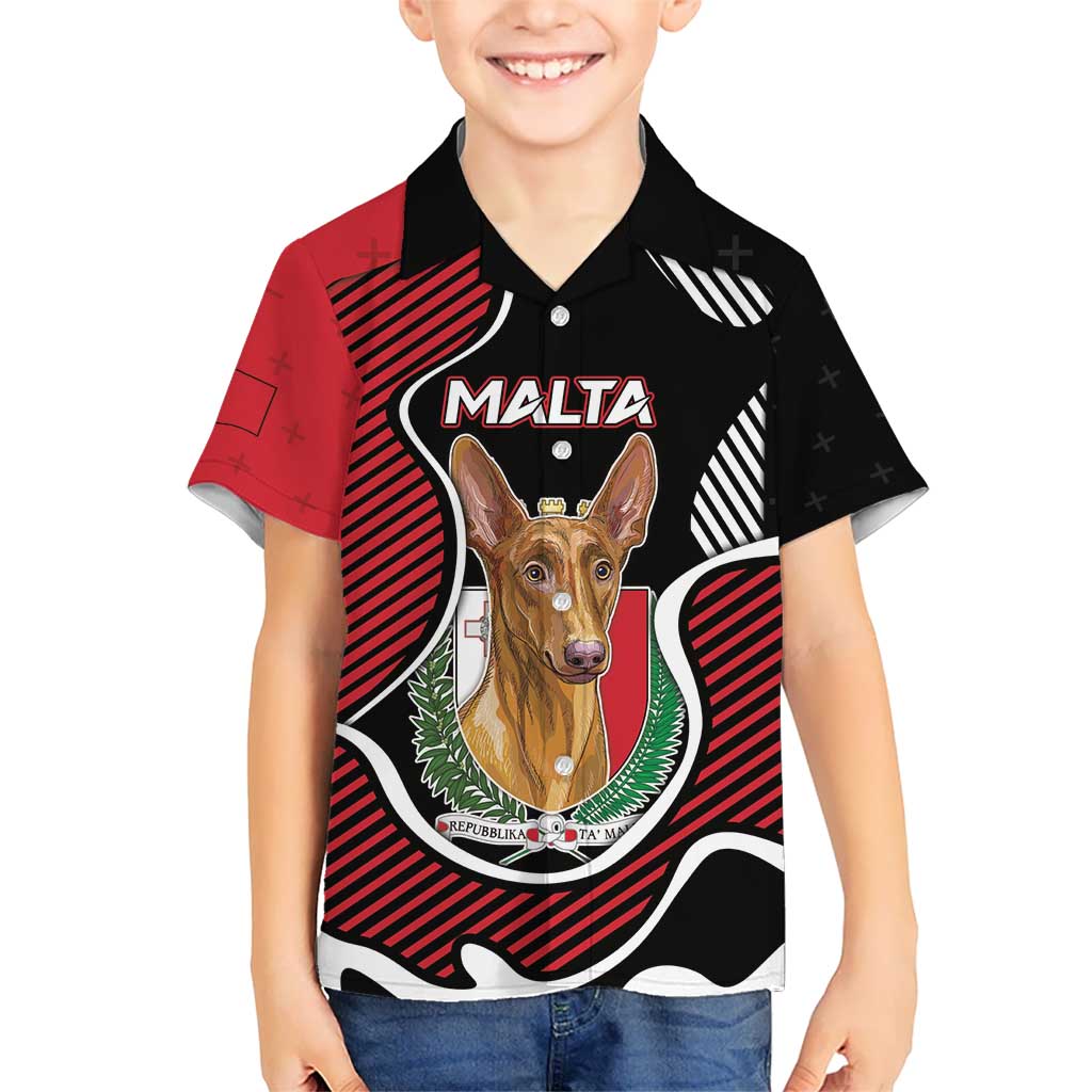 Personalized Malta Kid Hawaiian Shirt Pharaoh Hound In Coat Of Arms - Wonder Print Shop