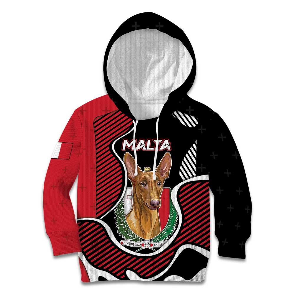 Personalized Malta Kid Hoodie Pharaoh Hound In Coat Of Arms - Wonder Print Shop