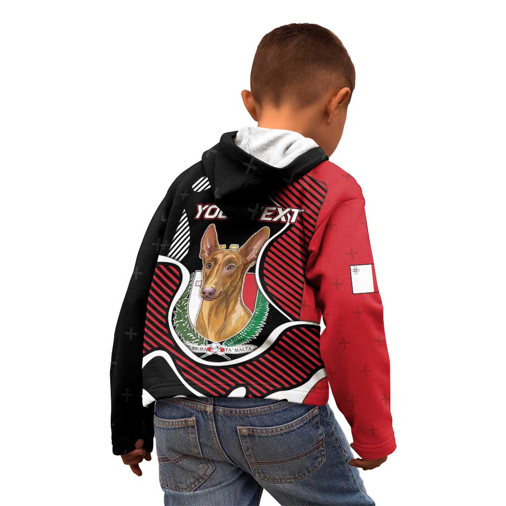 Personalized Malta Kid Hoodie Pharaoh Hound In Coat Of Arms - Wonder Print Shop