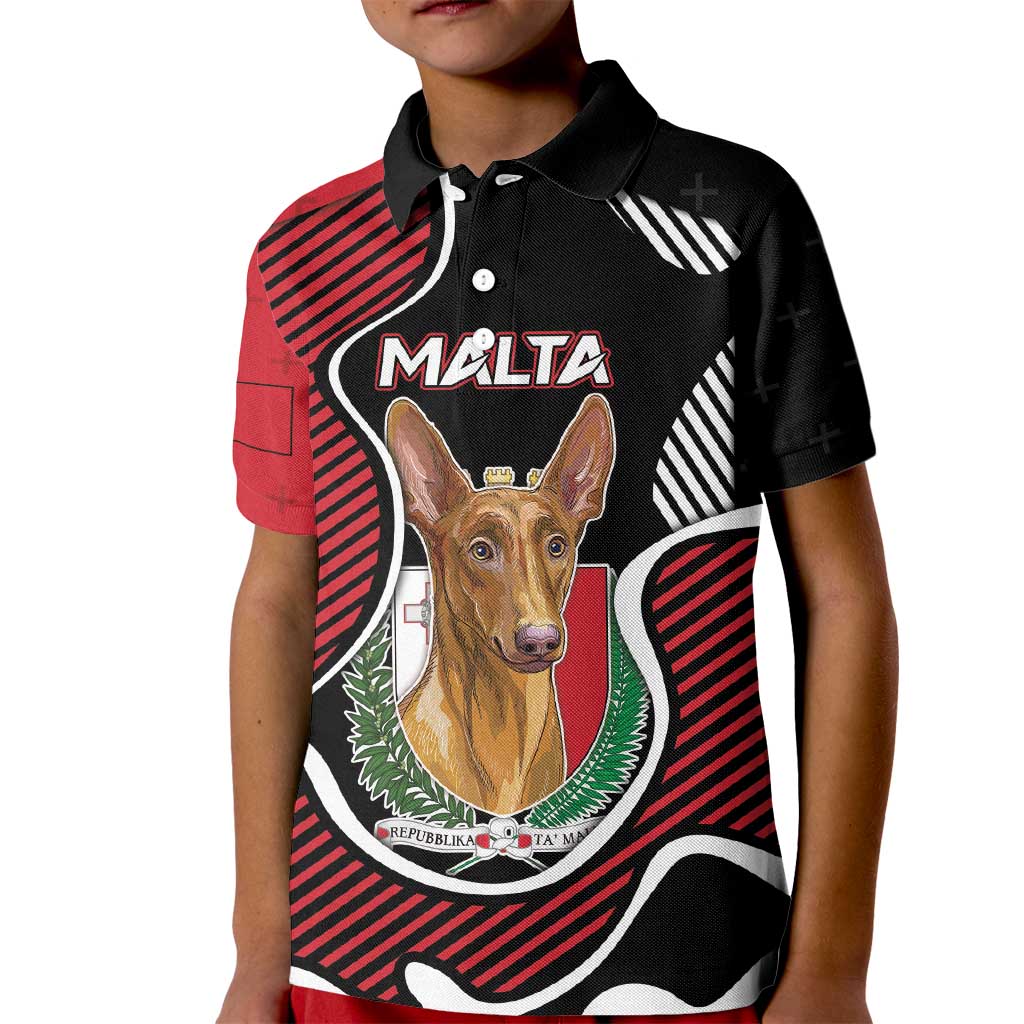 Personalized Malta Kid Polo Shirt Pharaoh Hound In Coat Of Arms - Wonder Print Shop