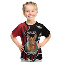 Personalized Malta Kid T Shirt Pharaoh Hound In Coat Of Arms - Wonder Print Shop