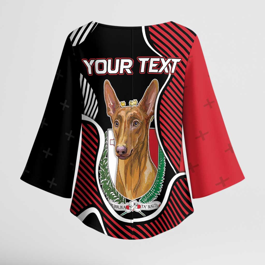 Personalized Malta Kimono Sleeve Blouse Pharaoh Hound In Coat Of Arms - Wonder Print Shop