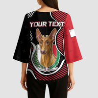 Personalized Malta Kimono Sleeve Blouse Pharaoh Hound In Coat Of Arms - Wonder Print Shop