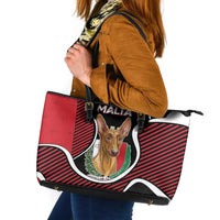 Malta Leather Tote Bag Pharaoh Hound In Coat Of Arms - Wonder Print Shop