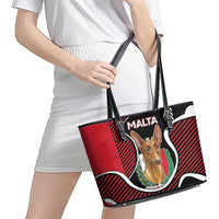 Malta Leather Tote Bag Pharaoh Hound In Coat Of Arms - Wonder Print Shop