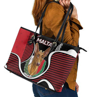 Malta Leather Tote Bag Pharaoh Hound In Coat Of Arms - Wonder Print Shop