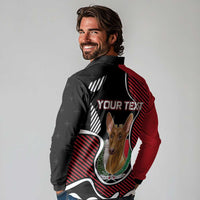 Personalized Malta Long Sleeve Polo Shirt Pharaoh Hound In Coat Of Arms - Wonder Print Shop