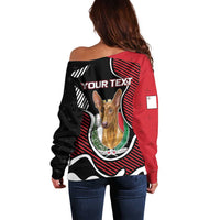 Personalized Malta Off Shoulder Sweater Pharaoh Hound In Coat Of Arms - Wonder Print Shop