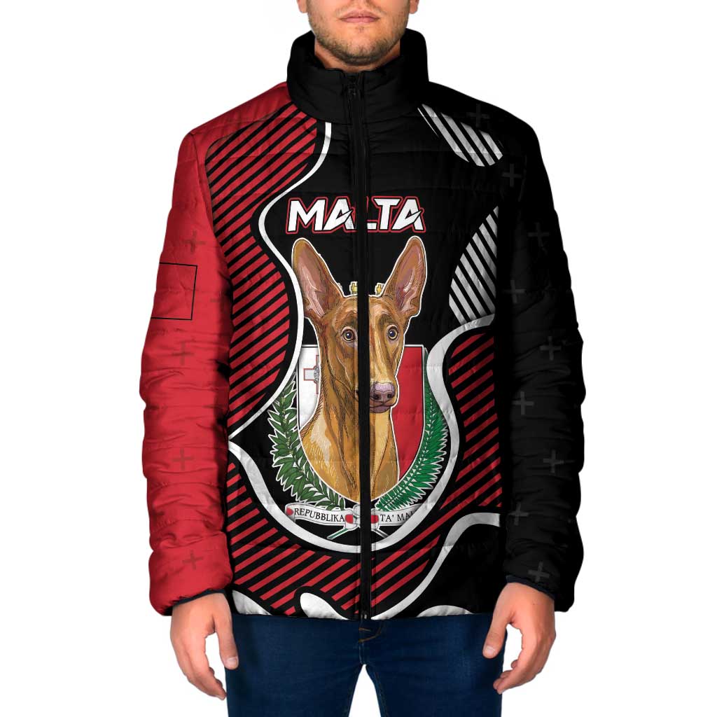 Personalized Malta Padded Jacket Pharaoh Hound In Coat Of Arms - Wonder Print Shop