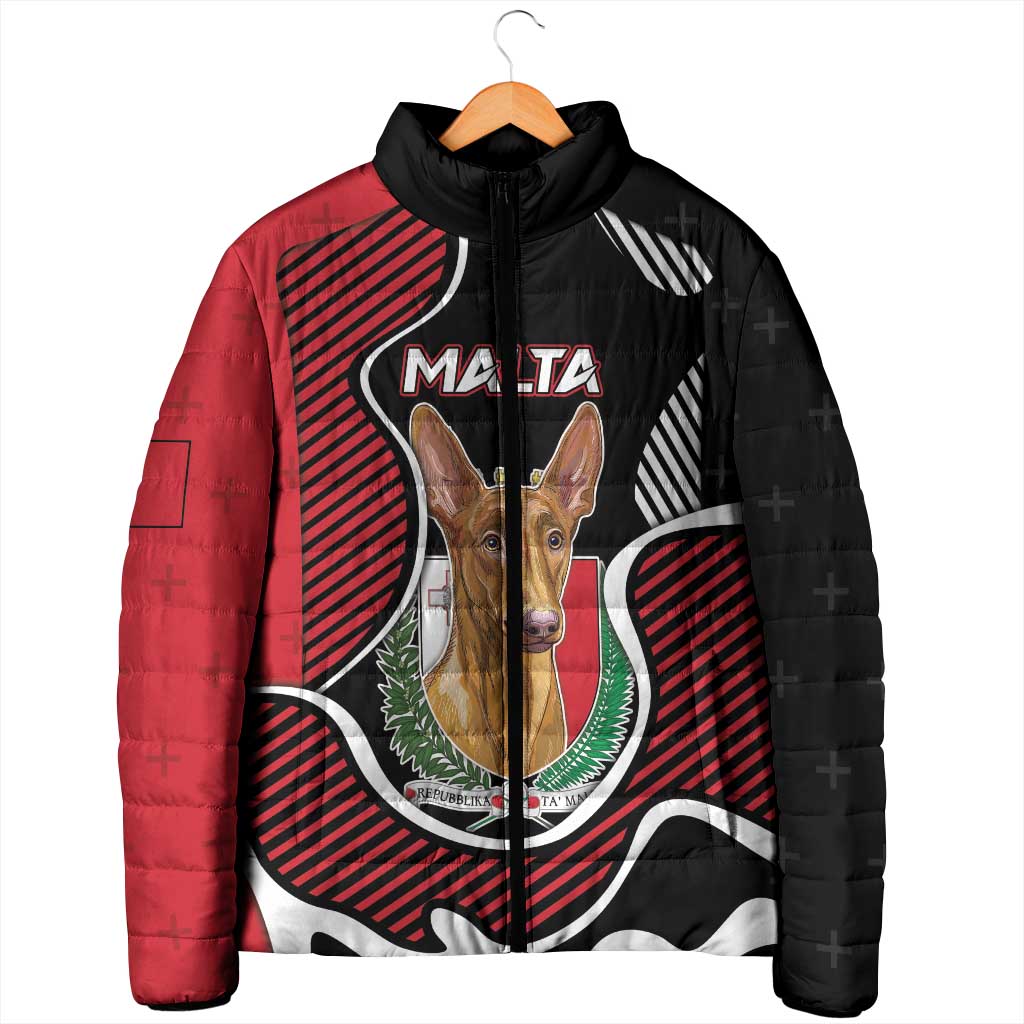 Personalized Malta Padded Jacket Pharaoh Hound In Coat Of Arms - Wonder Print Shop