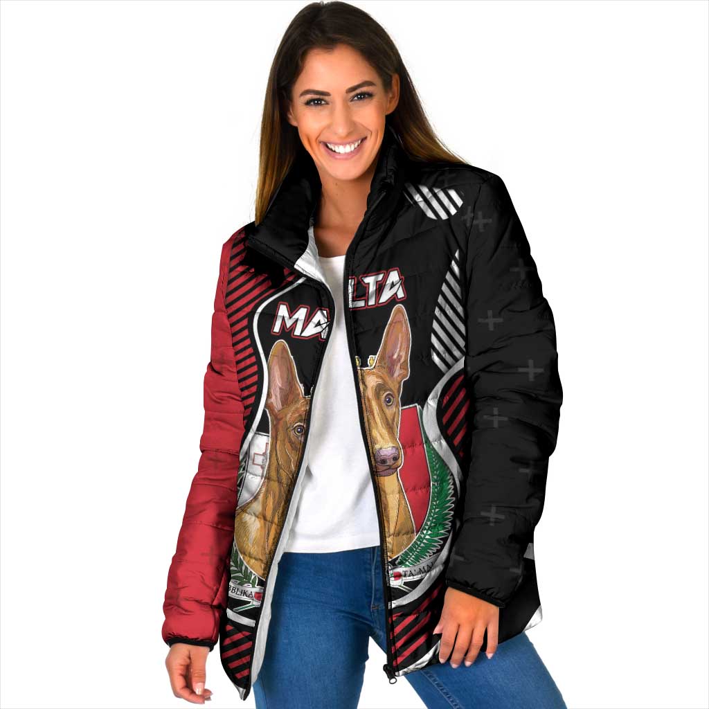 Personalized Malta Padded Jacket Pharaoh Hound In Coat Of Arms - Wonder Print Shop