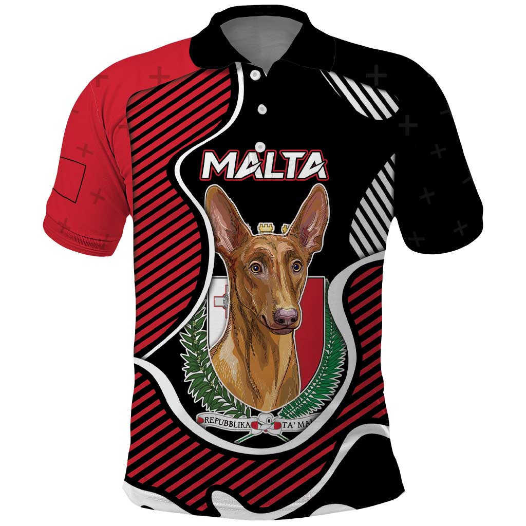 Personalized Malta Polo Shirt Pharaoh Hound In Coat Of Arms - Wonder Print Shop