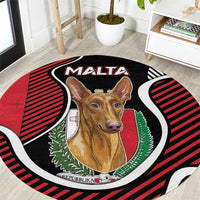 Malta Round Carpet Pharaoh Hound In Coat Of Arms - Wonder Print Shop