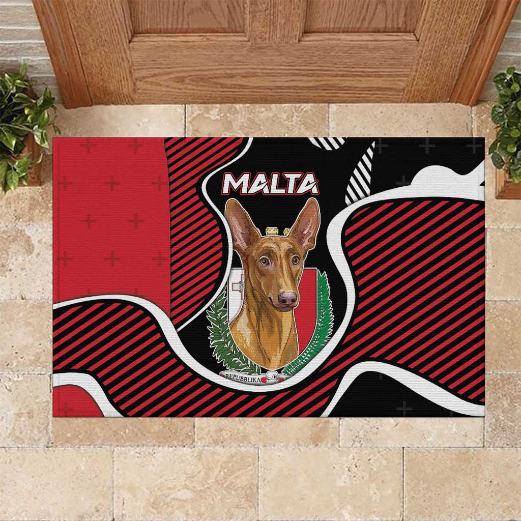 Malta Rubber Doormat Pharaoh Hound In Coat Of Arms - Wonder Print Shop