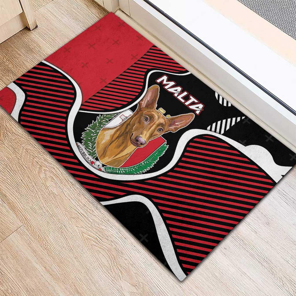Malta Rubber Doormat Pharaoh Hound In Coat Of Arms - Wonder Print Shop