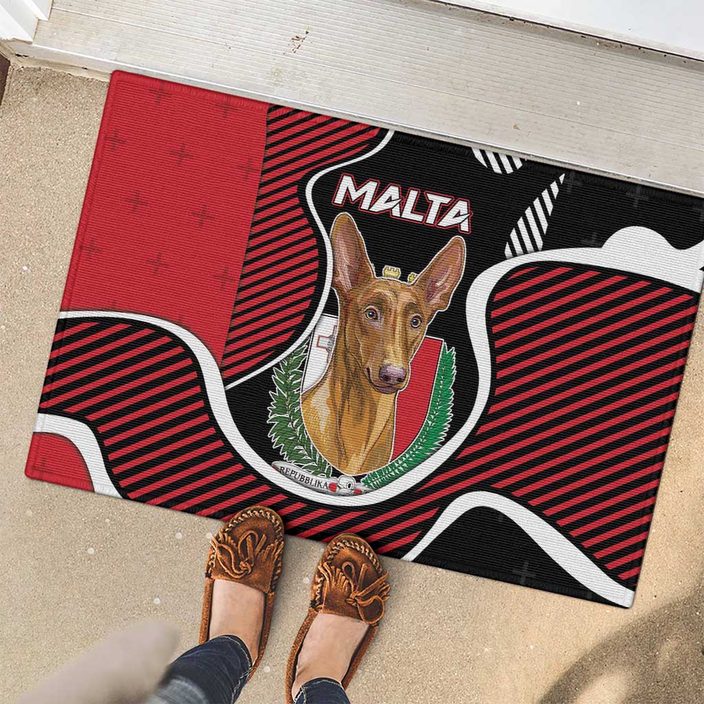 Malta Rubber Doormat Pharaoh Hound In Coat Of Arms - Wonder Print Shop