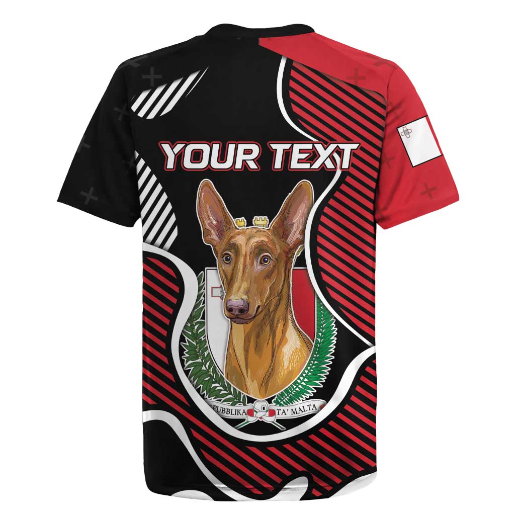 Personalized Malta Rugby Jersey Pharaoh Hound In Coat Of Arms - Wonder Print Shop