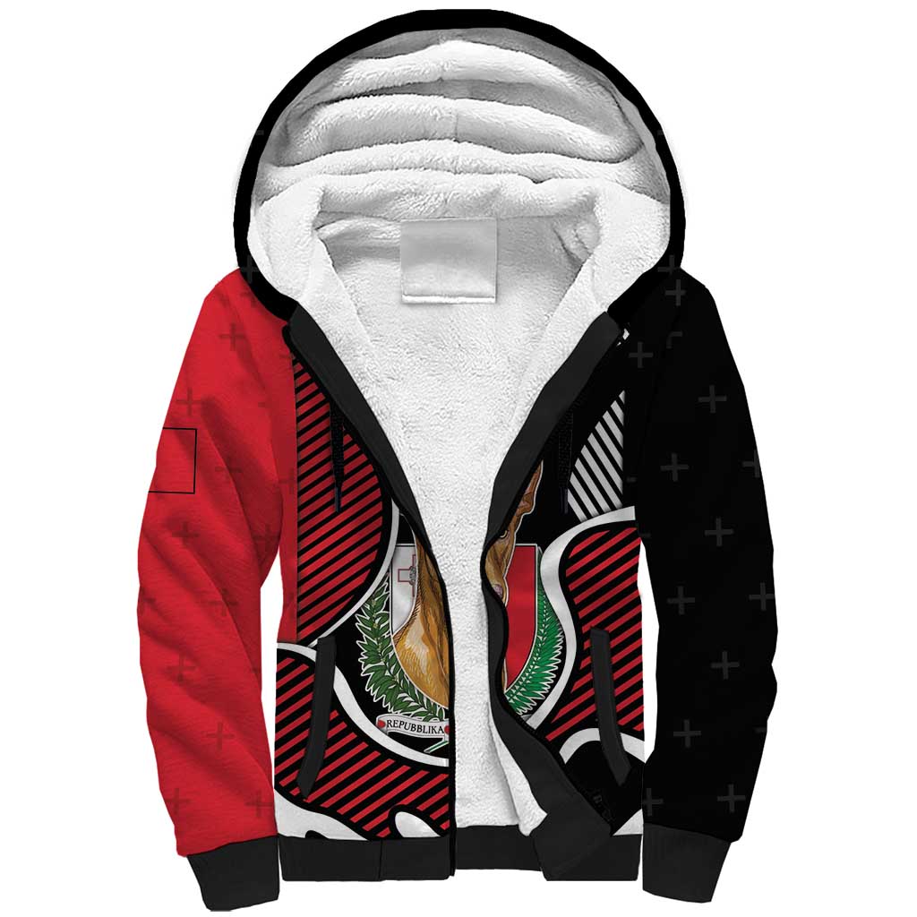 Personalized Malta Sherpa Hoodie Pharaoh Hound In Coat Of Arms - Wonder Print Shop