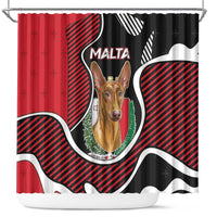 Malta Shower Curtain Pharaoh Hound In Coat Of Arms - Wonder Print Shop