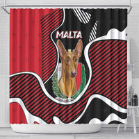 Malta Shower Curtain Pharaoh Hound In Coat Of Arms - Wonder Print Shop