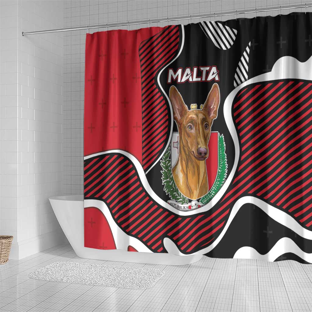 Malta Shower Curtain Pharaoh Hound In Coat Of Arms - Wonder Print Shop