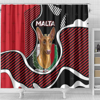Malta Shower Curtain Pharaoh Hound In Coat Of Arms - Wonder Print Shop