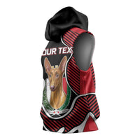 Personalized Malta Sleeveless Hoodie Pharaoh Hound In Coat Of Arms - Wonder Print Shop