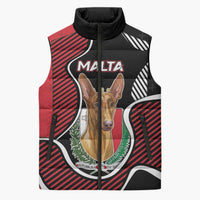 Personalized Malta Sleeveless Puffer Jacket Pharaoh Hound In Coat Of Arms - Wonder Print Shop