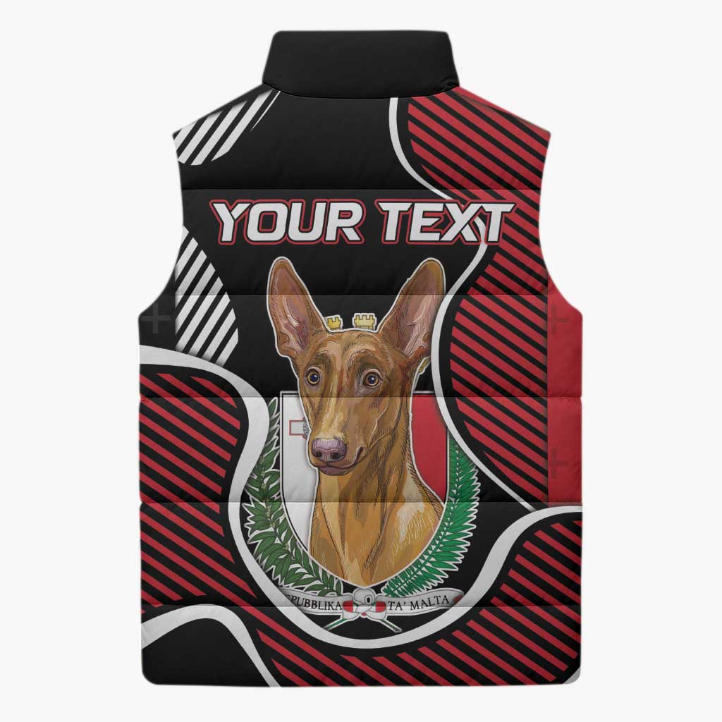 Personalized Malta Sleeveless Puffer Jacket Pharaoh Hound In Coat Of Arms - Wonder Print Shop