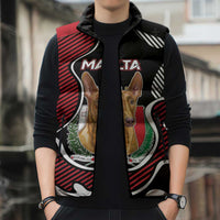 Personalized Malta Sleeveless Puffer Jacket Pharaoh Hound In Coat Of Arms - Wonder Print Shop