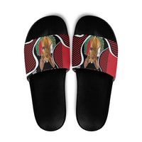 Malta Slide Sandals Pharaoh Hound In Coat Of Arms - Wonder Print Shop