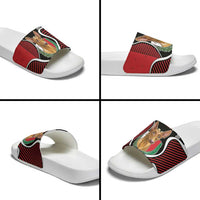 Malta Slide Sandals Pharaoh Hound In Coat Of Arms - Wonder Print Shop