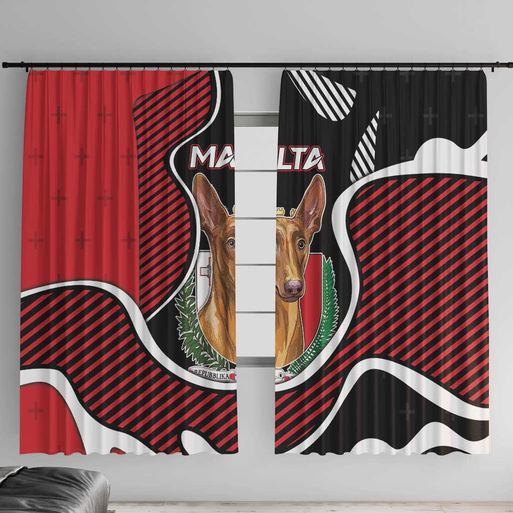 Malta Window Curtain Pharaoh Hound In Coat Of Arms - Wonder Print Shop