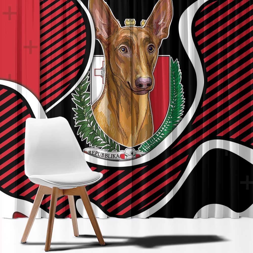 Malta Window Curtain Pharaoh Hound In Coat Of Arms - Wonder Print Shop
