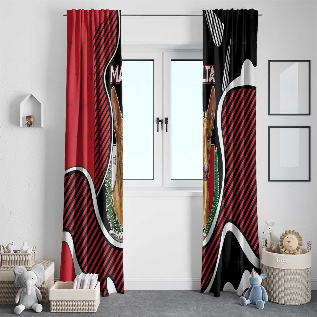 Malta Window Curtain Pharaoh Hound In Coat Of Arms - Wonder Print Shop
