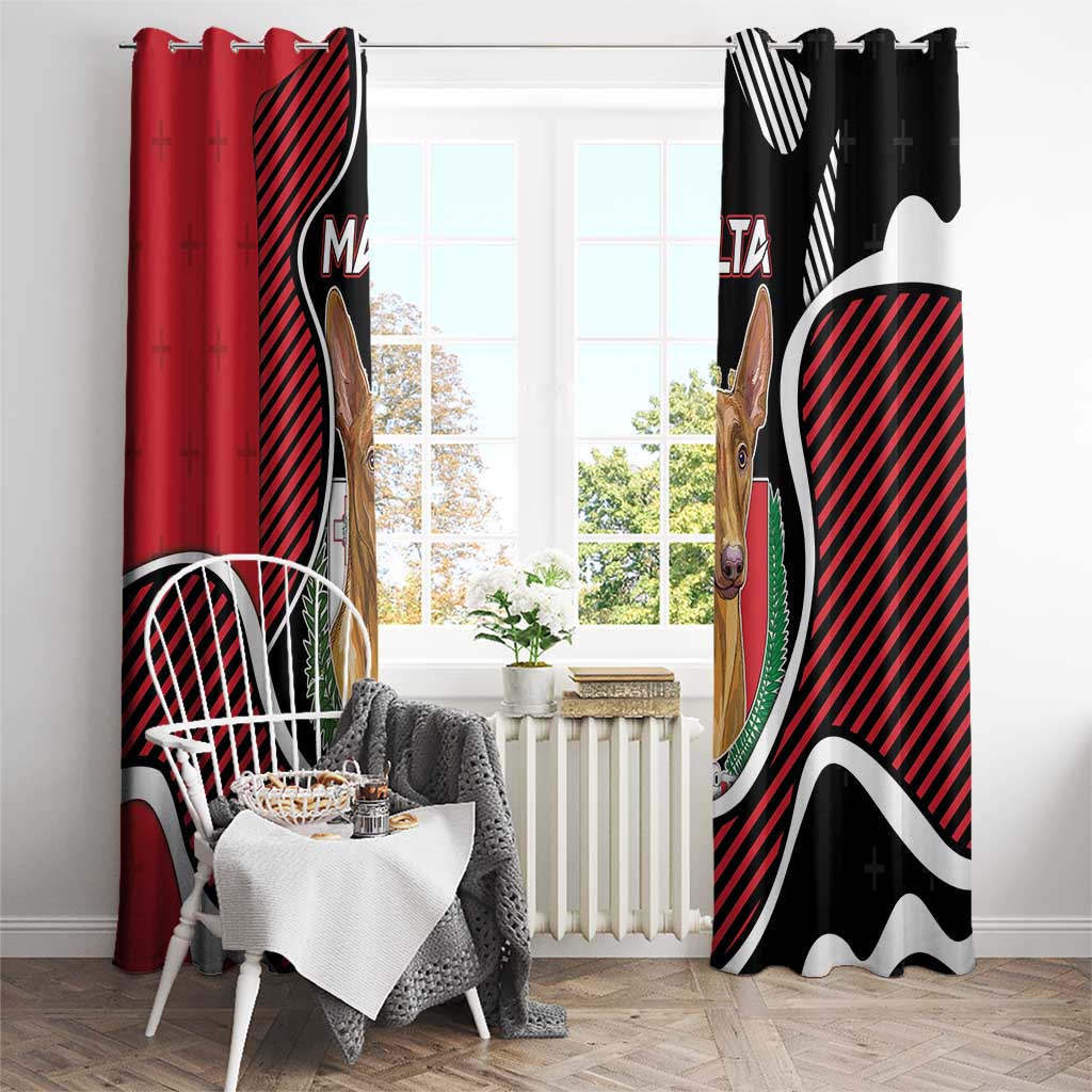 Malta Window Curtain Pharaoh Hound In Coat Of Arms - Wonder Print Shop