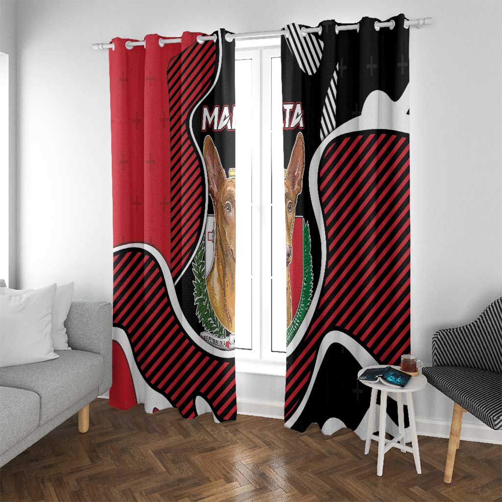 Malta Window Curtain Pharaoh Hound In Coat Of Arms - Wonder Print Shop