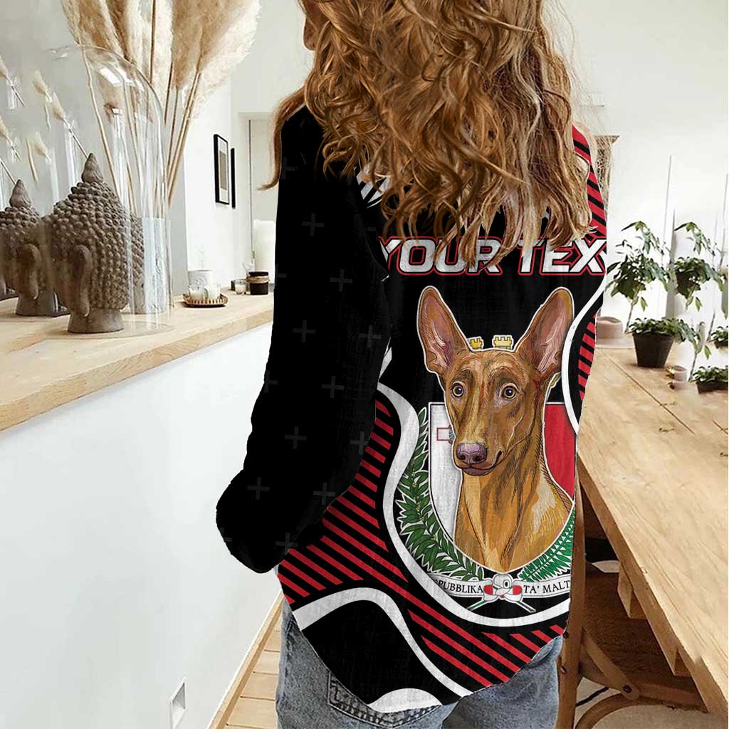 Personalized Malta Women Casual Shirt Pharaoh Hound In Coat Of Arms - Wonder Print Shop