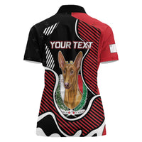 Personalized Malta Women Polo Shirt Pharaoh Hound In Coat Of Arms - Wonder Print Shop