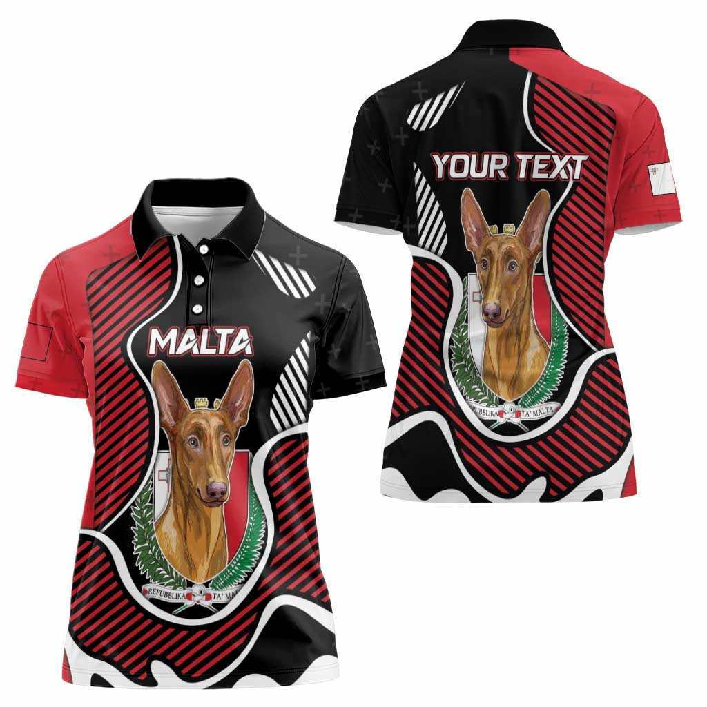 Personalized Malta Women Polo Shirt Pharaoh Hound In Coat Of Arms - Wonder Print Shop