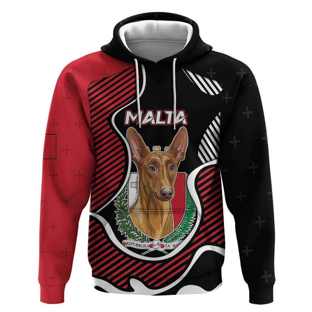 Personalized Malta Zip Hoodie Pharaoh Hound In Coat Of Arms - Wonder Print Shop