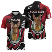Personalized Malta Zipper Polo Shirt Pharaoh Hound In Coat Of Arms - Wonder Print Shop