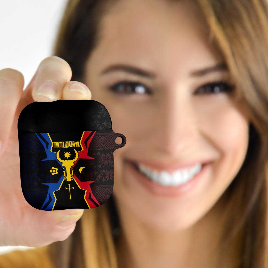 Moldova AirPods Case The Aurochs Symbol With Patterns - Wonder Print Shop