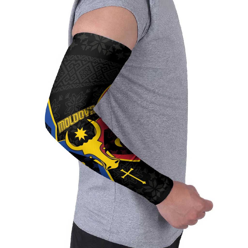 Moldova Arm Sleeves The Aurochs Symbol With Patterns - Wonder Print Shop