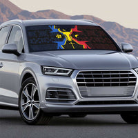 Moldova Auto Sun Shade The Aurochs Symbol With Patterns - Wonder Print Shop