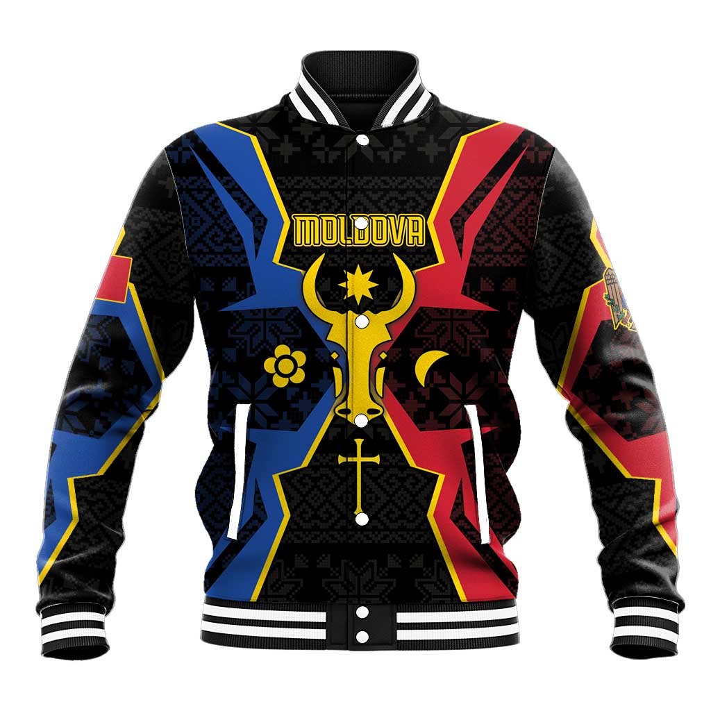 Personalized Moldova Baseball Jacket The Aurochs Symbol With Patterns - Wonder Print Shop